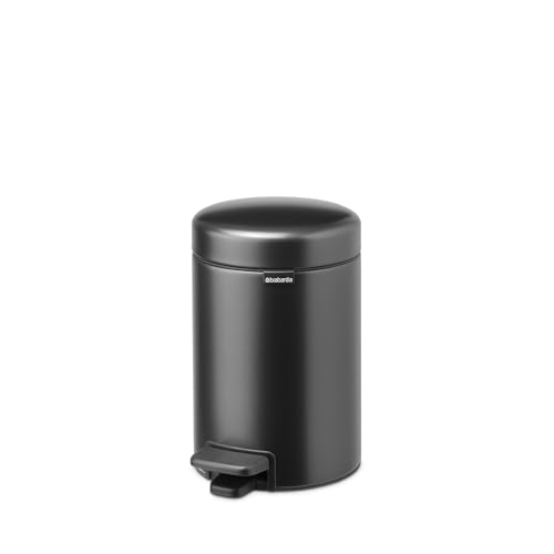 Brabantia Step-On XS Trash Can | Confident Gray | 0.8 Gallon / 3L | Bathroom, B…