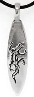Blazers Jewelry 1985 - LIZARD SURFBOARD Pewter Pendant Leather Necklace Surfer
