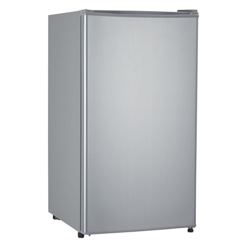 Takywep Mini Fridge with Freezer, 3.2 Cu.Ft Single Door Compact Mini Refrigerator, Single Door Mini Fridge with Adjustable Thermostat, Energy Saving, for Bedroom, Office, Dorm, Silver