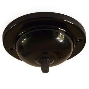 Ceiling Rose in Black Porcelain (Black)