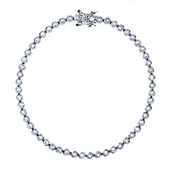 Franki Baker Dainty Delicate Aquamarine Crystals Sterling Silver Tennis Bracelet Length: 17cm Width: 3mm.