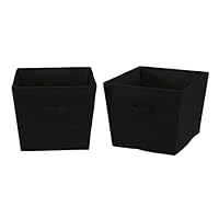 Household Essentials Black Linen Medium Fabric Storage Bins 2 Pack