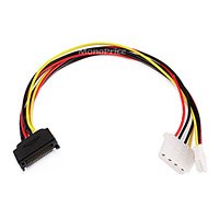 MonoPrice 7642 12inch SATA 15pin Male to 4pin Molex and 4pin Power Cable
