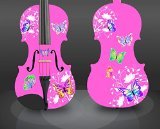 Creative Concept Instruments BDP6044 Rozanna s Violins Butterfly Dream II Pink Violin Outfit 4/4