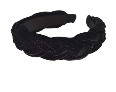 DUINIU 2 Pieces Velvet Braided Headbands, Vintage Braided Headbands, Rock Fashion Hair Accessories, Elegant Headbands for Women, Velvet Headbands, Perfect for Everyday Wear