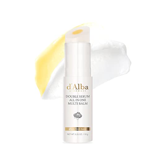 d'alba Piedmont Italian White Truffle Double Serum All-in-one Multi Balm, Stick Balm, Vegan Skin Care with Vitamin C and Vegan Collagen, 3-in-1 Anti Wrinkle, Eye Treatment, Dark Spot Remover