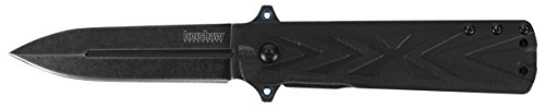 Kershaw Barstow (3960); All Black Pocket Knife with 3 Inch Stainless Steel Spear Point Blade; Features SpeedSafe Assisted Opening, Reversible Pocket Clip, Flipper and Secure Frame Lock; 3.4 OZ.