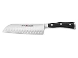 Wusthof WU4176 Classic Ikon 7-Inch Santoku, Hollow Edge, Black