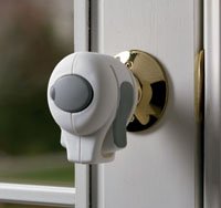 White Knob Lock - 2 Pieces