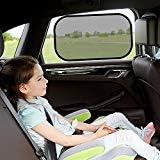 ALAVIT Car Window Shade (4 Pack), Sunshade to Car Windows, Premium 80 GSM Car Sun Shade Protection for Children in The Back Seat from Sun, Glare and UV Rays-20"x12" and 17"x14" Baby Side Window Shade