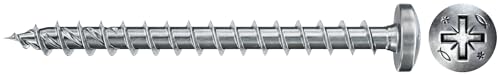 fischer 200 x Chipboard Screws Power-Fast II 4.0 x 50 Pan Head with Phillips Fully Threaded Galvanised Blue Passivated (Item No. 670248)