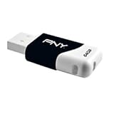 PNY Compact Attaché 64GB USB 2.0 Flash Drive - Black/White - P-FD64GCOM-GE