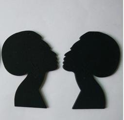 Afro Woman Silhouette Wood Earrings Natural Hair Earrings African