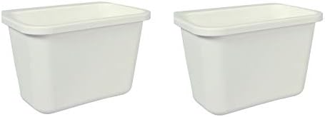 Quaanti 2pc Kitchen Cabinet Hanging Garbage Bin Trash Can Desk Trash Storage Container Deskside Hanging Food Waste Bowls Rubbish Organizer Trash Box Wastebaskets Trash Recycling Containers (White/2pc)