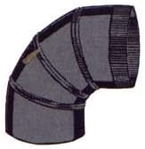 ELBOW ADJ 6IN BLACK 24GA