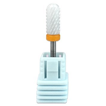 PANA 3/32" Shank Size Professional USA - Smooth Top Large Barrel White Ceramic Bit 2X Coarse Grit - Nail Drill Bit for Dremel Machine