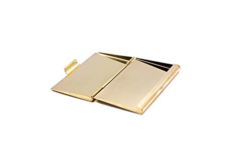 Business Card Carrying Case - Luxurious Chrome Gold Calling Card Holder for Professional Men & Women - Slim - Fits: 15~20 Cards | Impress Your Prospects & Clientele with Impeccable Class & Demeanor!