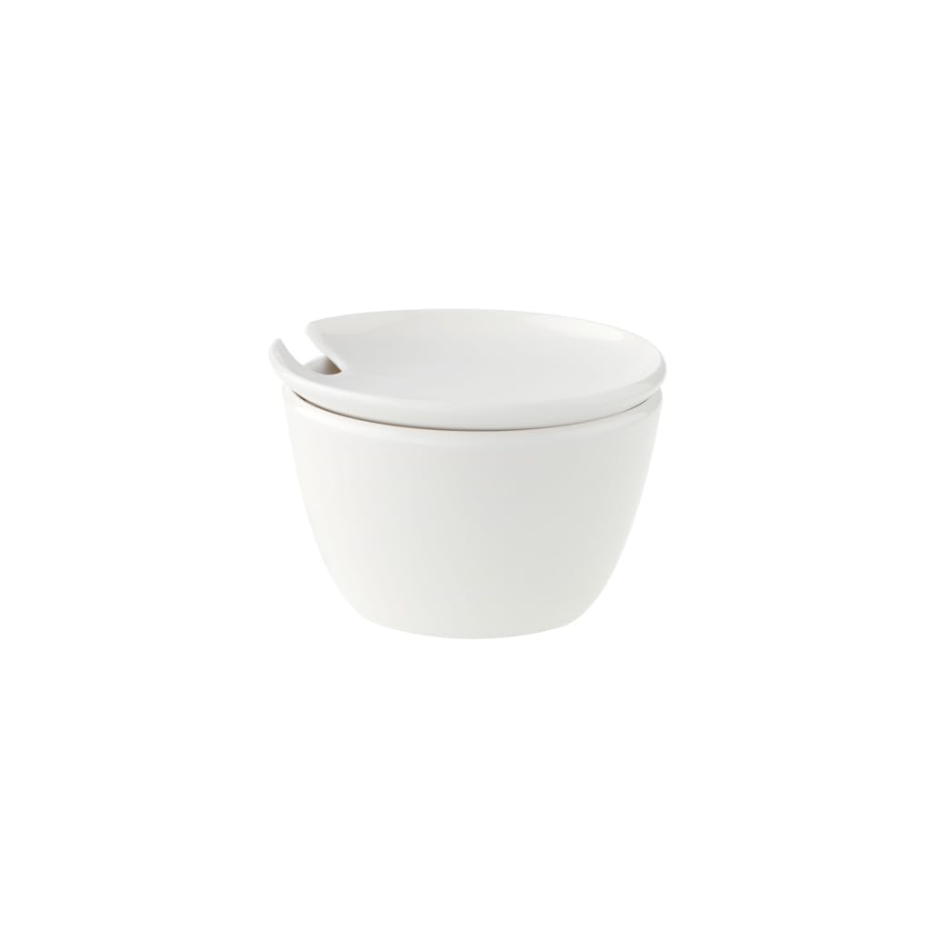 Villeroy & Boch Flow Sugar Bowl, Premium Porcelain, White