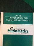 Applied Mathematics, Unit 18 : "Solving Problems That Involve Nonlinear Equations", Center for Occupational Research and Development Staff, 1555023274