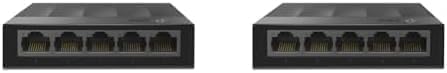 TP-Link LS1005G 5-Port Desktop/Wallmount Gigabit Ethernet Switch/Hub, Network Splitter, Plug and Play, Plastic Case, Black (Pack of 2)