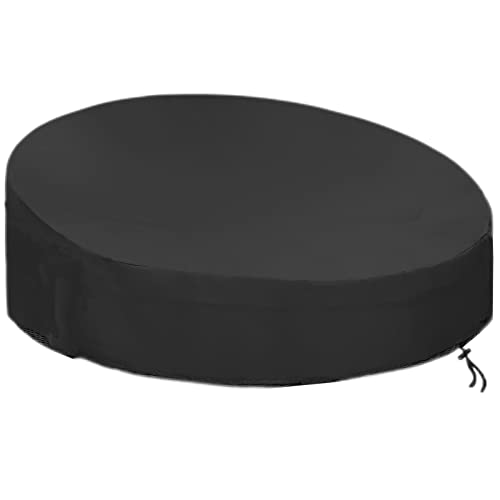BUJUYUXU Day Bed Cover, Rattan Day Bed Cover Waterproof Garden Daybed Cover Round 420D Oxford cloth, Anti-UV Windproof - Black (Ø165-90 * 50cm)