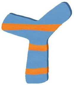 Wooden Letter - Y - Bright Blue with Stripe