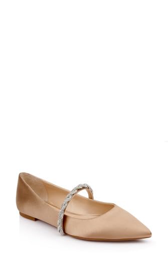 JEWEL BADGLEY MISCHKA VANA POINTED FLATS WITH EMBELLISHED STRAPS