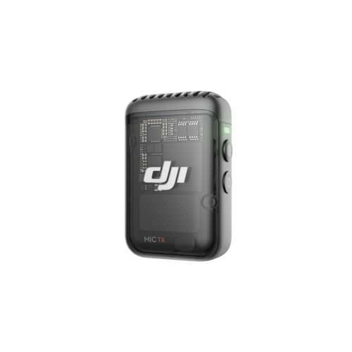 Transmisor DJI Mic 2 (Shadow Black), micrófono inalámbrico con cancelación de Ruido Inteligente, 14 Horas de grabación Interna, 6 Horas de batería, fijación magnética, Bluetooth, Vlogs
