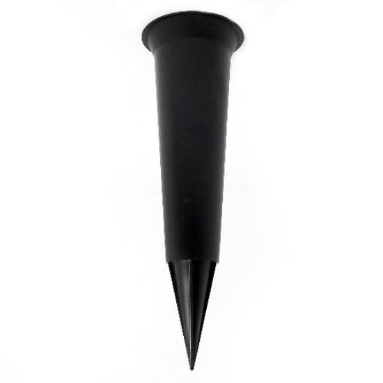 Special Graveside Memorial Grave Spiked Flower Vase In Loving Memory Special Memorial Vase for Graves - Plastic Cemetery Flower Holder with Spike, (2, Plain Black)