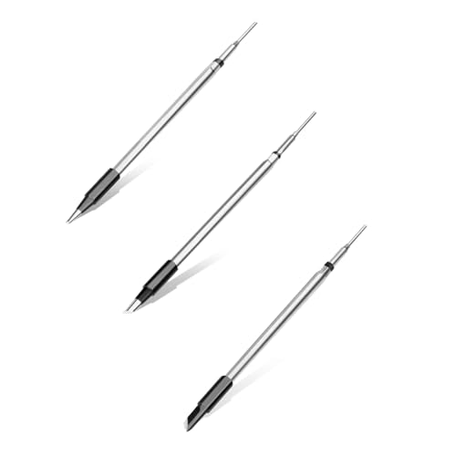 C200S / C210 Soldering Iron Tips Pointed tip/Knife tip/Horseshoe tip Integrated Plug-in Soldering Tips Replacement Soldering Iron Tips Low-Temperature Soldering Tool for Repair Workstations,3-Pack