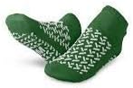 Double Tread Slipper Socks/Fall Prevention Socks- Green (Pair) Size: Medium - As Used by NHS