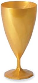 Adiserve 12 Disposable Wedding Wine Glasses Gold