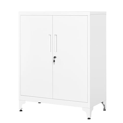 SONGMICS Aktenschrank, mit 2 Türen, abschließbar, aus Stahl