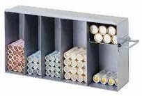 Nadex Locking Coin Roll Storage or Display Box | Strong Steel Frame - Built in Lock | 17.25 x 9 x 4.25 (Beige)