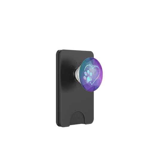 Rainbow Paw Print Heart Dog Cat Teal Purple Polygon PopSockets PopWallet for Ma…