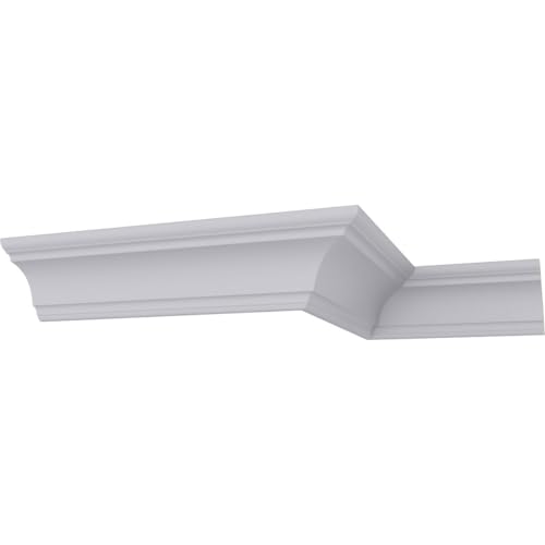 Endurathane Eris Cove Crown Moulding, 2 1/4"H x 2 1/4"P x 3"F x 94 1/2"L, Facto…