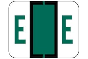 Doctor Stuff - File Folder Labels, Alphabet Letter E, Compatible with Smead BCCR/BCCS - TPAM Series, Green, 1" x 1-1/4", 500/Roll