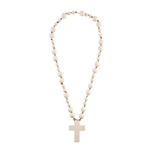 Mud Pie Decorative Cross Beads, Pink, 23"