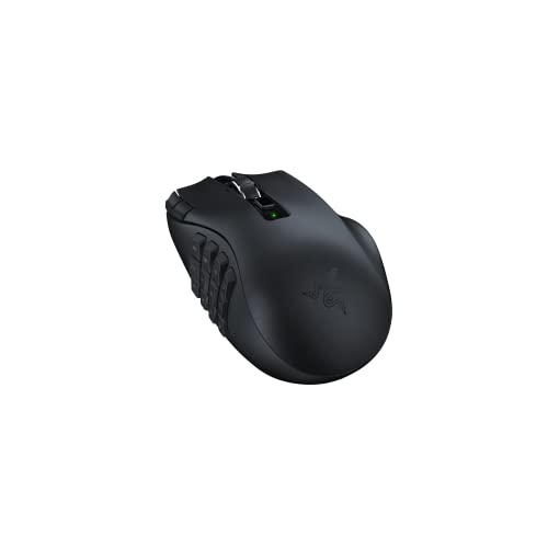 Naga V2 HyperSpeed - Souris de Jeu MMO sans Fil Ergonomique (avec 19 Boutons programmables, sans Fil HyperSpeed (2,4 GHz), Bluetooth, jusqu'à 250 Heures, capteur Optique Focus Pro 30K) Noir