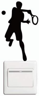 Tennis Player Vinyl Switch Sticker Decor Lightswitch Decor Wall Decals Shipped from USA