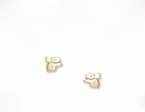 14K Yellow Gold ladybug, butterfly, fish, flower,heart, star earrings screw back Size: Kids/Children