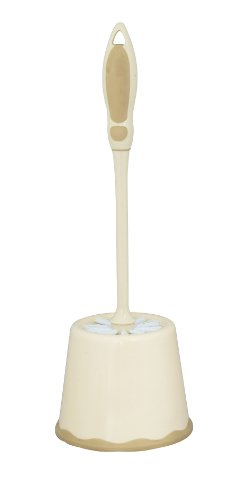 Superio Toilet Brush and Holder, Storage Caddy for Bathroom, Beige