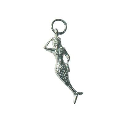 QUALITY UK Sterling Silver Mermaid Charm 27 x 7mm