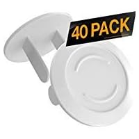 40 Pack Outlet Plugs Covers [Protect Your Child] Child Proof - Best Safety Electrical Power Socket Plug Wall Cover Protector - Plastic Baby Proofing Caps [Perfect FIT] White (40 Pack)