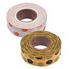 Flagging Tape, 1-3/16 Inches Wide (Black Dots on Fluorescent Pink, 150 Foot Roll)