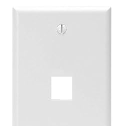 Leviton 1-Port QuickPort Wall Plate, 41080-1WP, White