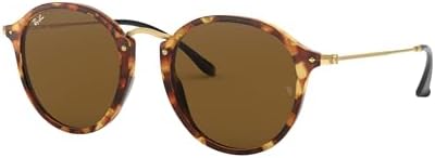 Ray-Ban Round Fleck RB2447 Non-Polarized Sunglasses, Gold Tortoise