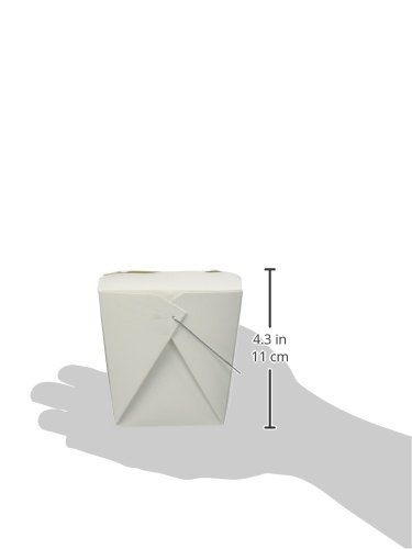 Chinese Take Out Food Boxes, White with Metal Wire Handle, Set of 40 Containers, 16 oz. (1 Pint)