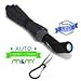 M&M² Lightweight Windproof Compact Travel Black Rain Umbrella Auto Open Close with Two Position Rotating LED Flashlight Handle