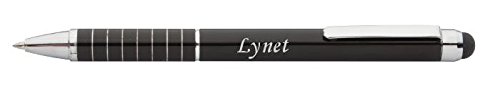 Personalized touch screen pen (stylus) with text: Lynet (first name/surname/nickname)